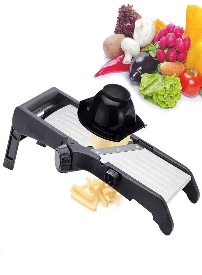Ganesh Adjustable Plastic and Steel Slicer (Black/Silver) Cutter Vegetable Cutter Chopper Slicer gretter - Image 4